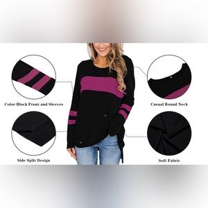 Long sleeve lightweight pink stripes